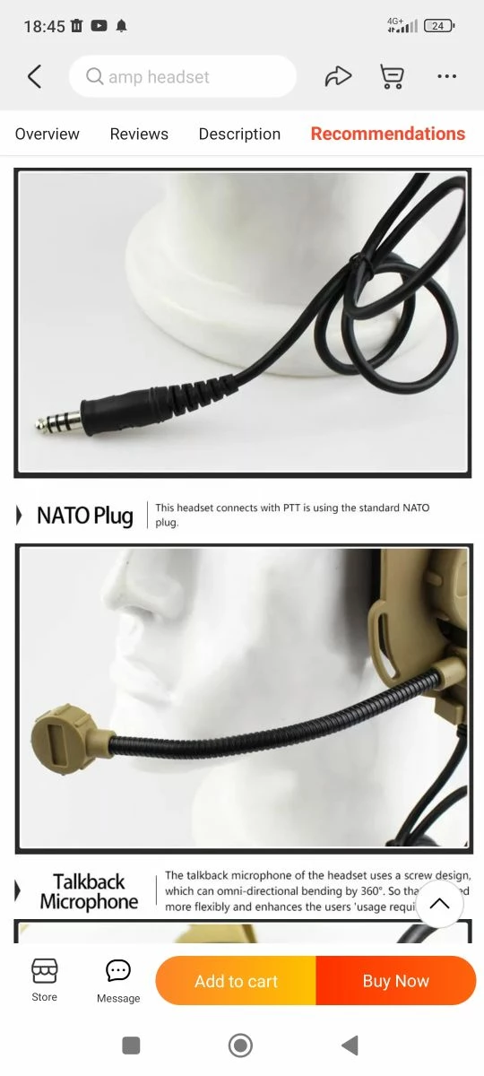 Vendora Headset Airsoft Combat Headphone - Image 5