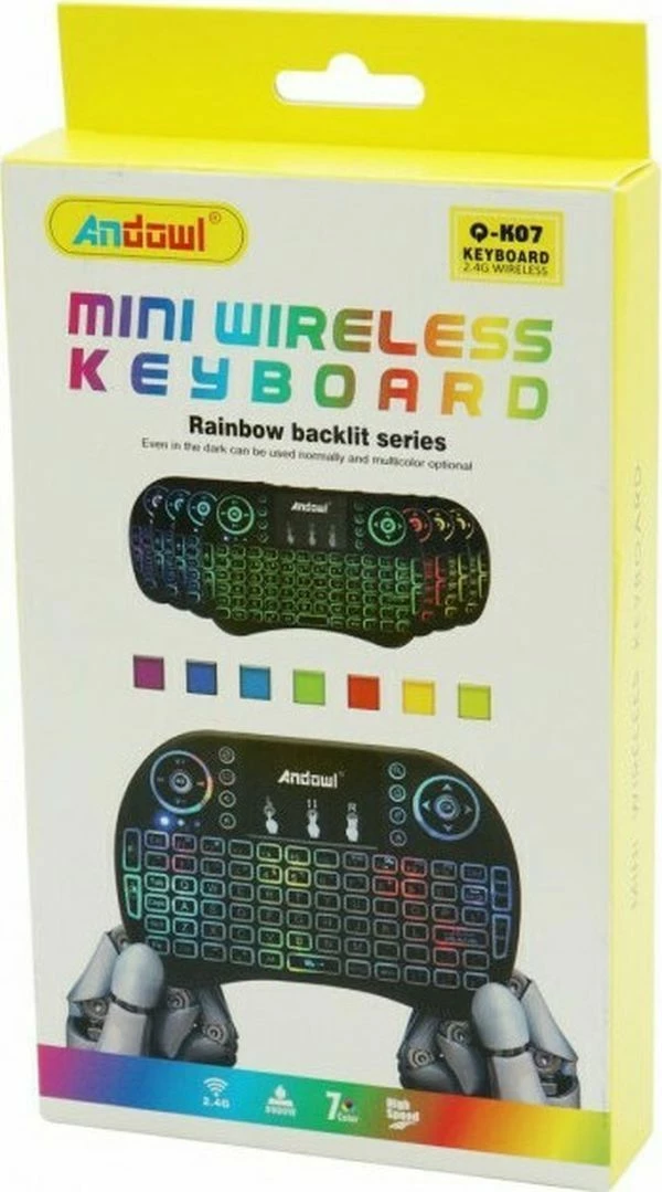 Vendora Ασύρματο Πληκτρολόγιο Led Q-K07 Andowl - Image 3